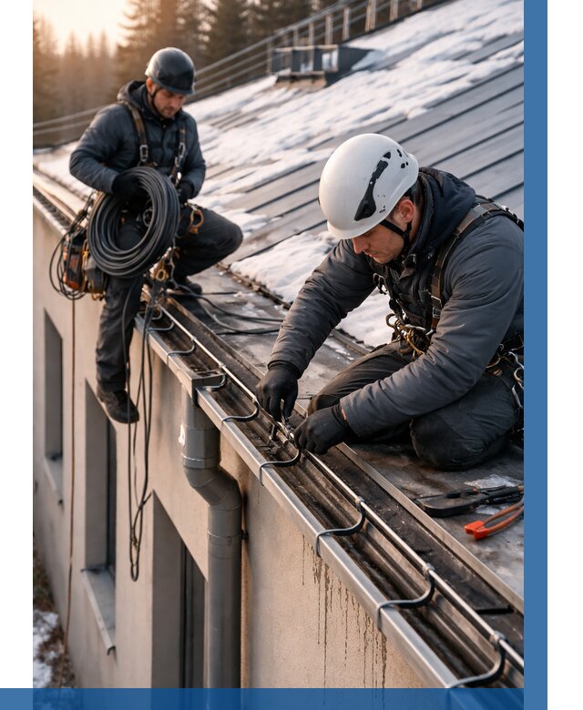 Монтаж греющего кабеля на кровле в Арсеньеве от 463 р. | ВЫСОТНИК-Рсн