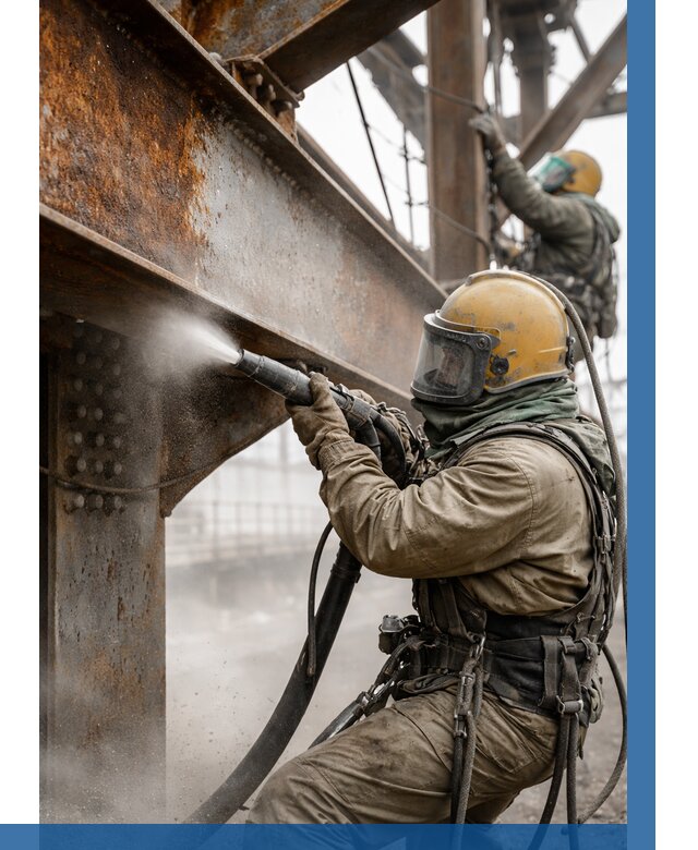 Пескоструйная очистка металлоконструкций в Арсеньеве по 617 р.  ВЫСОТНИК-Рсн