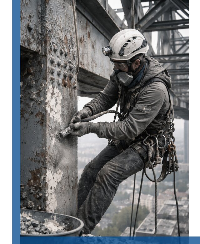 Удаление старой краски с металлических конструкций в Арсеньеве