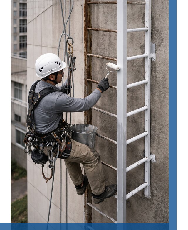 Покраска пожарных лестниц в Арсеньеве от 4626 р. | ВЫСОТНИК-Рсн