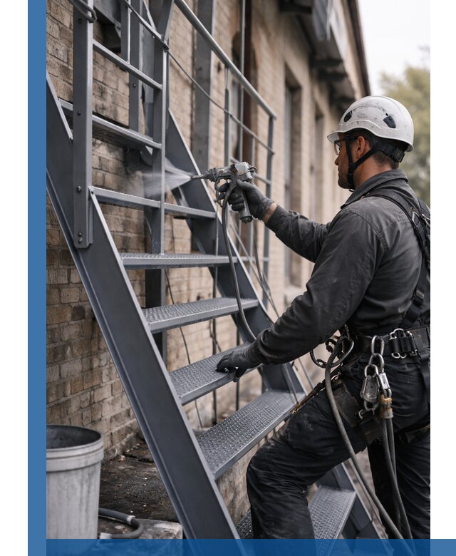 Покраска и антикоррозионная защита пожарных лестниц в Арсеньеве