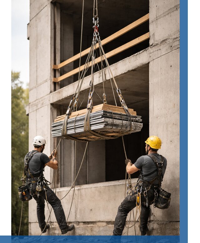 Подъем материала на этаж веревками в Арсеньеве от 1542 р. | ВЫСОТНИК-Рсн