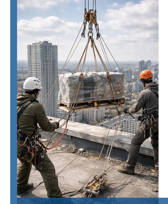 Подъем и монтаж крупногабаритных грузов на крышу в Арсеньеве