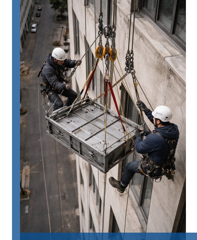 Спуск и подъем грузов по фасаду в Арсеньеве для зданий