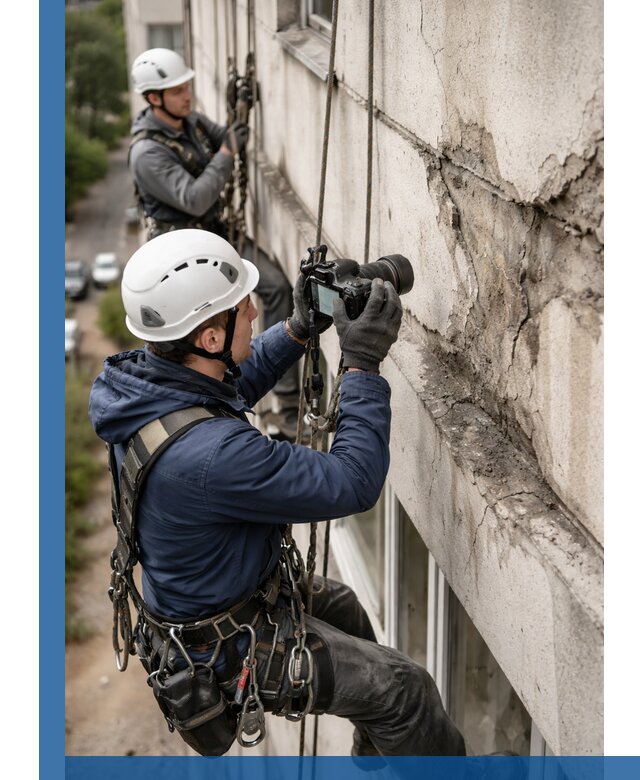 Фотофиксация дефектов фасада с высотной съемкой в Арсеньеве