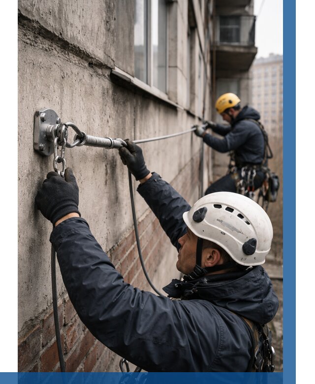 Монтаж анкерных линий в Арсеньеве от 3084 р. | ВЫСОТНИК-Рсн