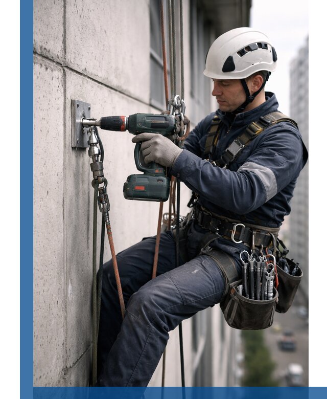 Установка анкерных точек для высотных работ в Арсеньеве