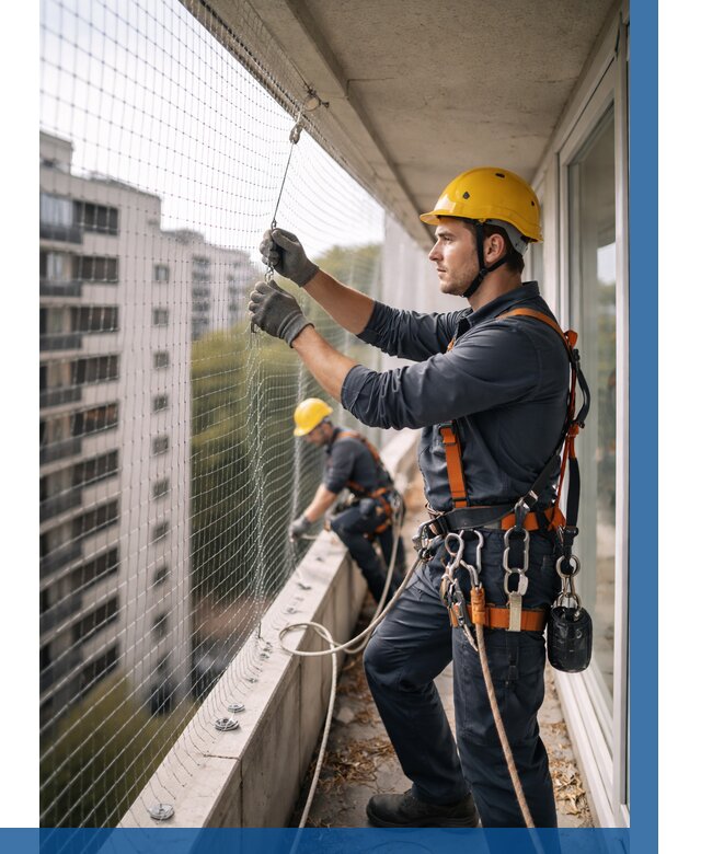 Монтаж сетки от птиц в Арсеньеве от 4626 р. | ВЫСОТНИК-Рсн