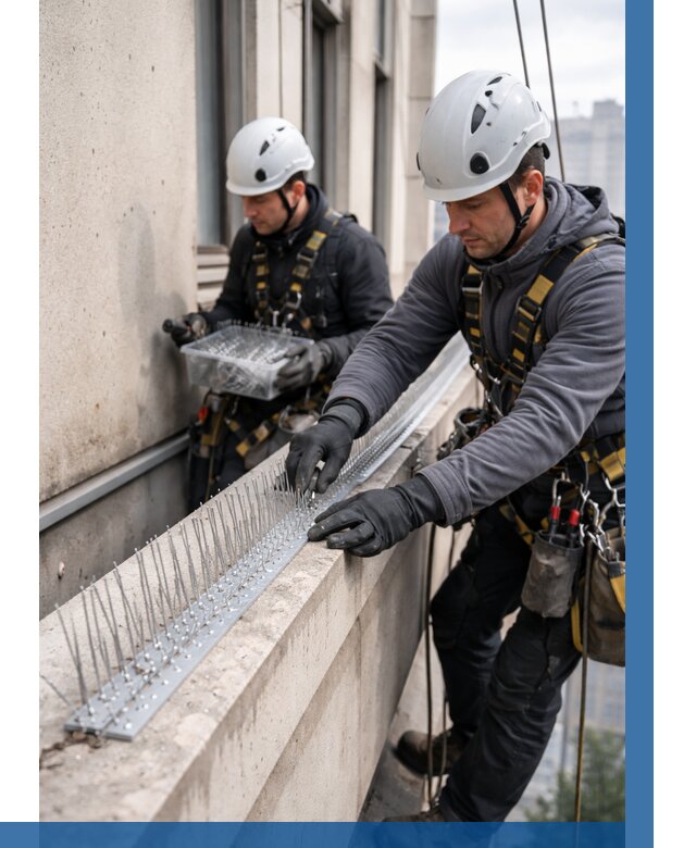 Установка шипов от птиц в Арсеньеве от 874 р. | ВЫСОТНИК-Рсн